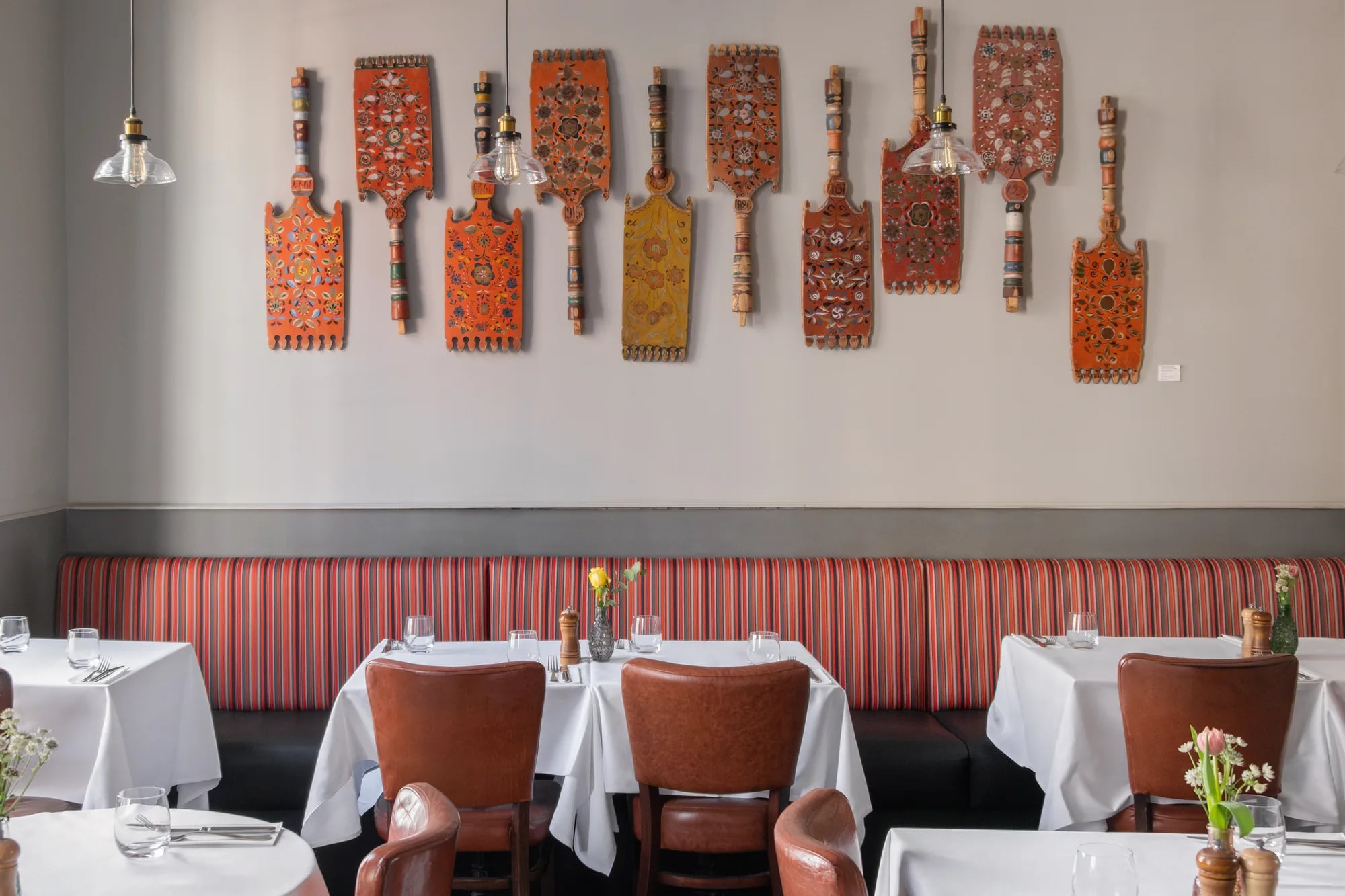 First-floor private dining room at ZIMA set for a party