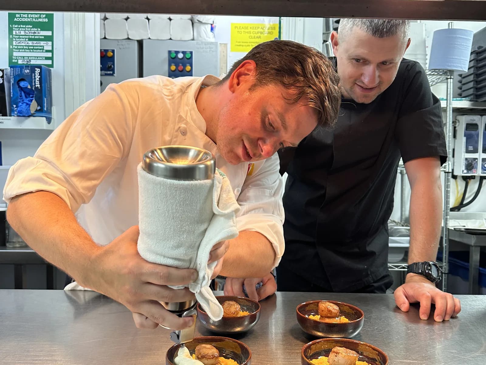ZIMA chefs finishing desserts in the kitchen